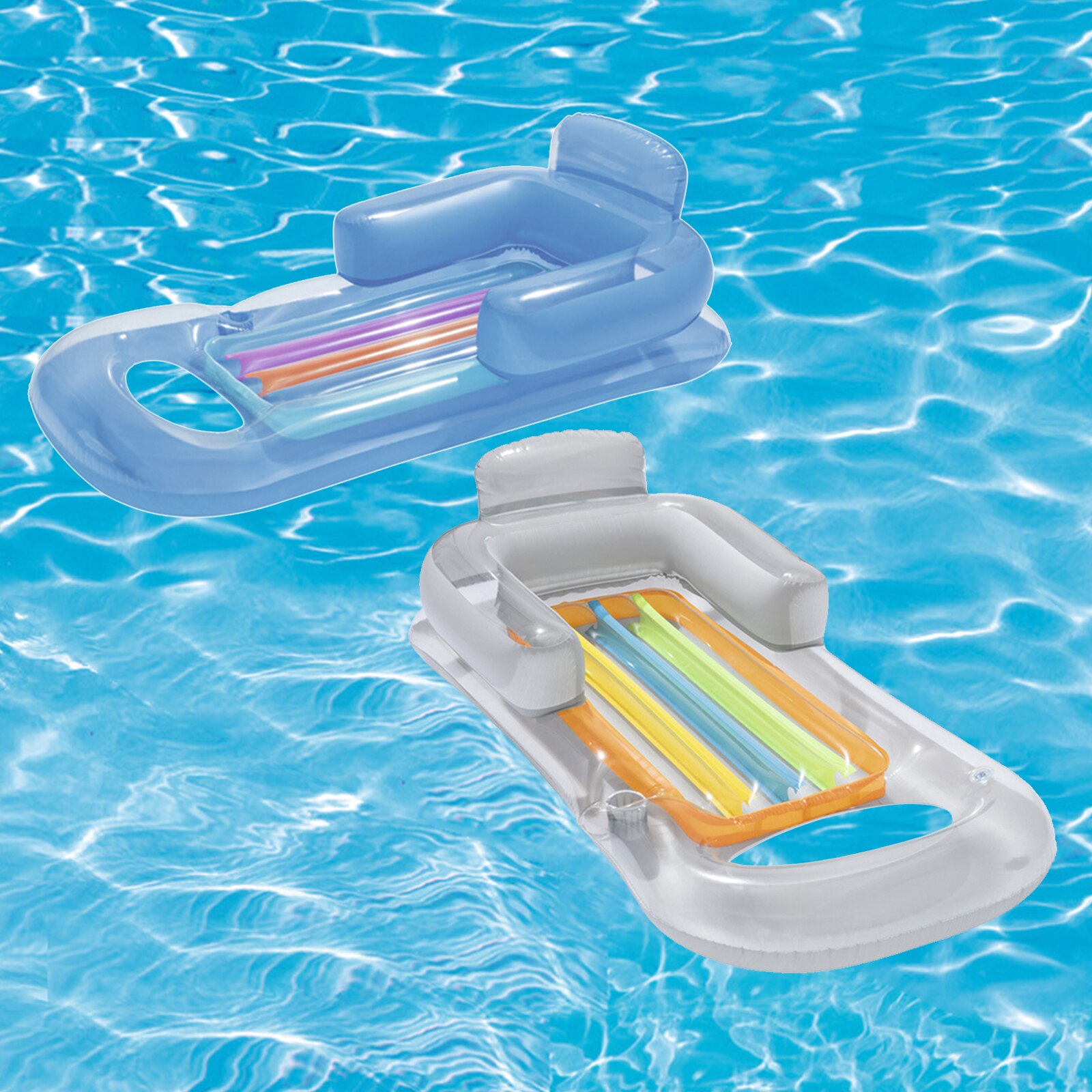 Inflatable Floating Bed Backrest Water Hammock Mattress Lounge Toy