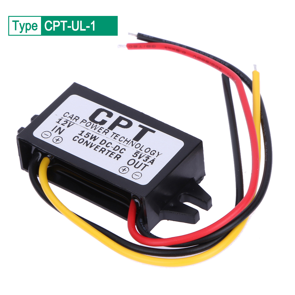 DC to DC Converter Regulator 12V to 5V 3A 15W Car Led Display Power Supply Carcorder Car Navigation Car Audio Radio Accessories: Default Title