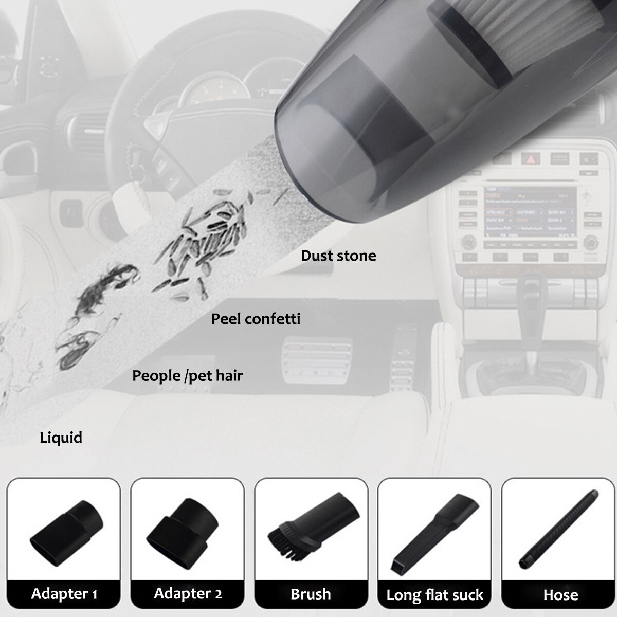 DC 12V Cable/ 120W Usb Cordless Car Vacuum Cleaner Wet and Dry Dual Use Auto Portable Vacuums Cleaner 3500pa for Home Office