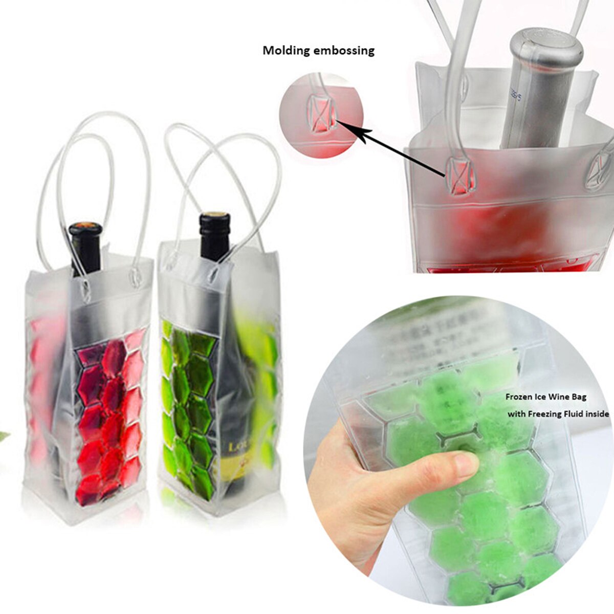 750Ml Fles Wijn Vriezer Tas Chilling Koeler Ijs Zak Bier Cooling Holder Carrier Portable Liquor Ijskoude Gereedschap