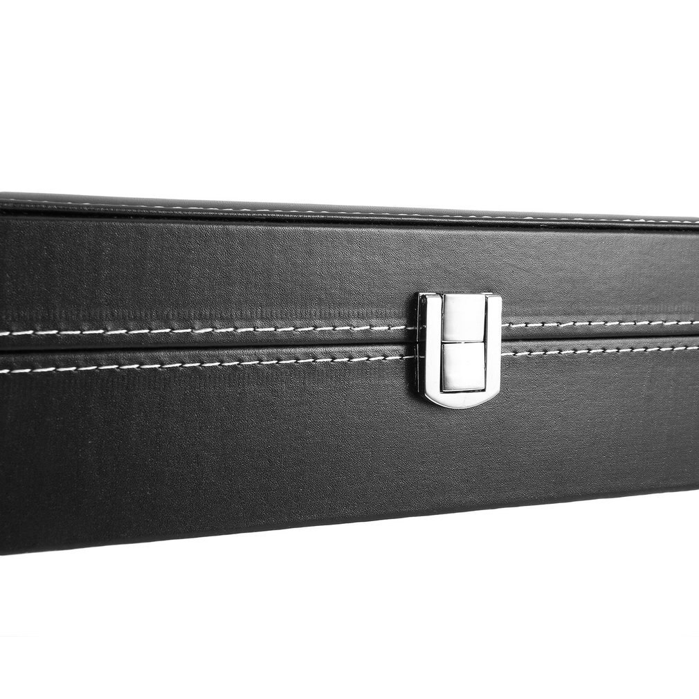 PU Leer/Hout Horloge Sieraden Ketting Ringen Opbergdoos Display Container Houder Lade Zippere Reizen Horloge Collector Case