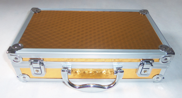 300*170*80mm Toolbox Aluminum Tool Box Portable Instrument Storage Case with Sponge Lining Handheld Impact Resistant Suitcase: Rose  gold