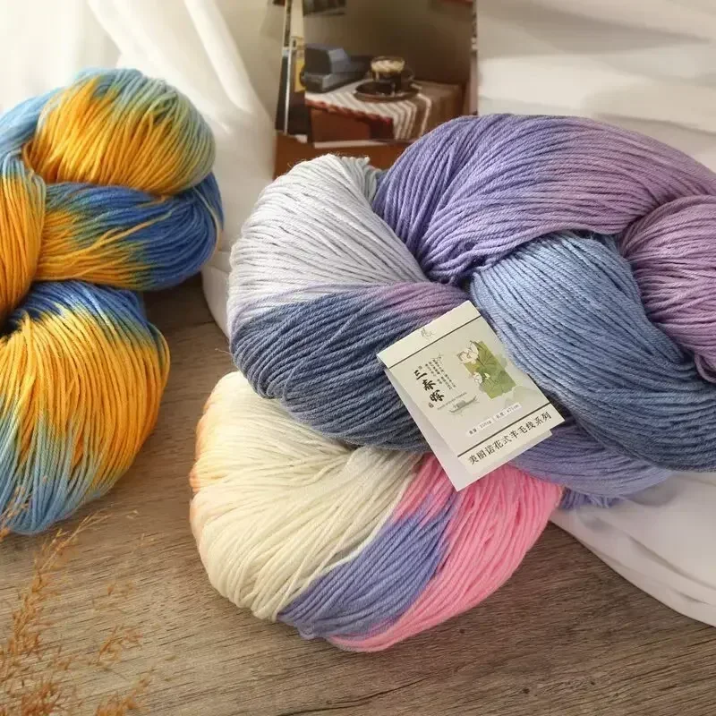 250 g 4-lagiges Garn, 100 % Wollgarn, großes Fassungsvermögen, Farbverlaufs-Kuchengarn, Häkelprodukte, um DIY-Puppenpullover, Kleidung zu machen