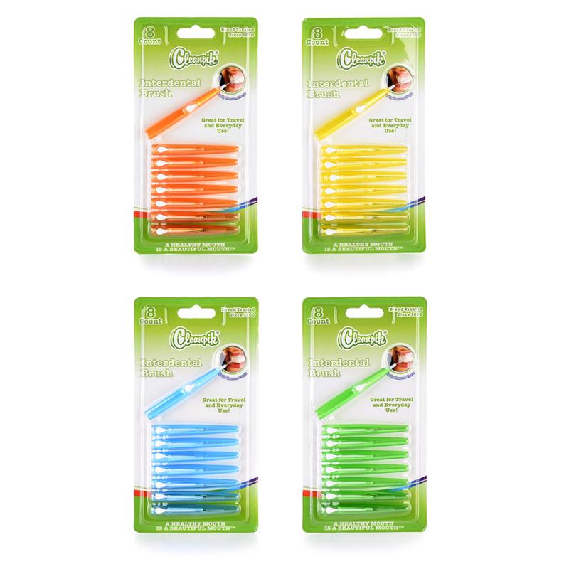 8 stk 0.7-1.5mm voksne interdental børste rengjøring tannbørster tanntråd plukke push-pull tannpirker interdental tann