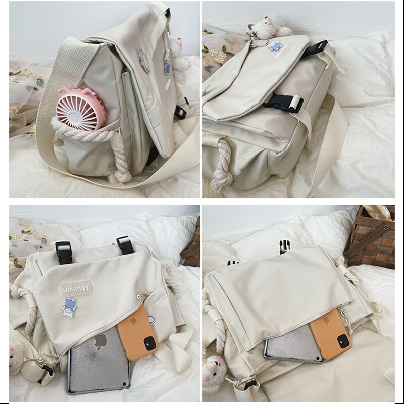 Nylon Tassen Voor Vrouwen Portemonnees En Handtassen Tassen Meisjes Vrouwelijke Casual Shoppers Leuke Messenger College Portefeuilles