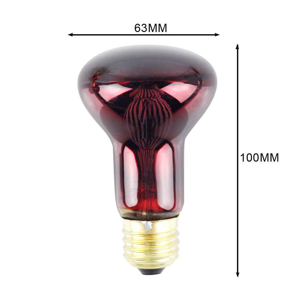 Bombilla calefactora infrarroja R63 para Tortuga, lagarto, reptil, serpiente, mascota, controlador de temperatura de 220-240V, 40W, 60W