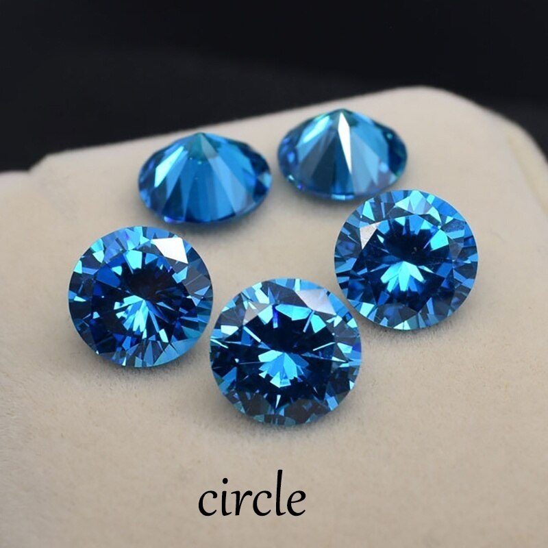 1PCS 8X8mm AAAAA Ceylon Blue Sapphire Gems 4.5ct Cushion Faceted Cut VVS Loose Gemstone Stone of Jewelri: circle-7MM