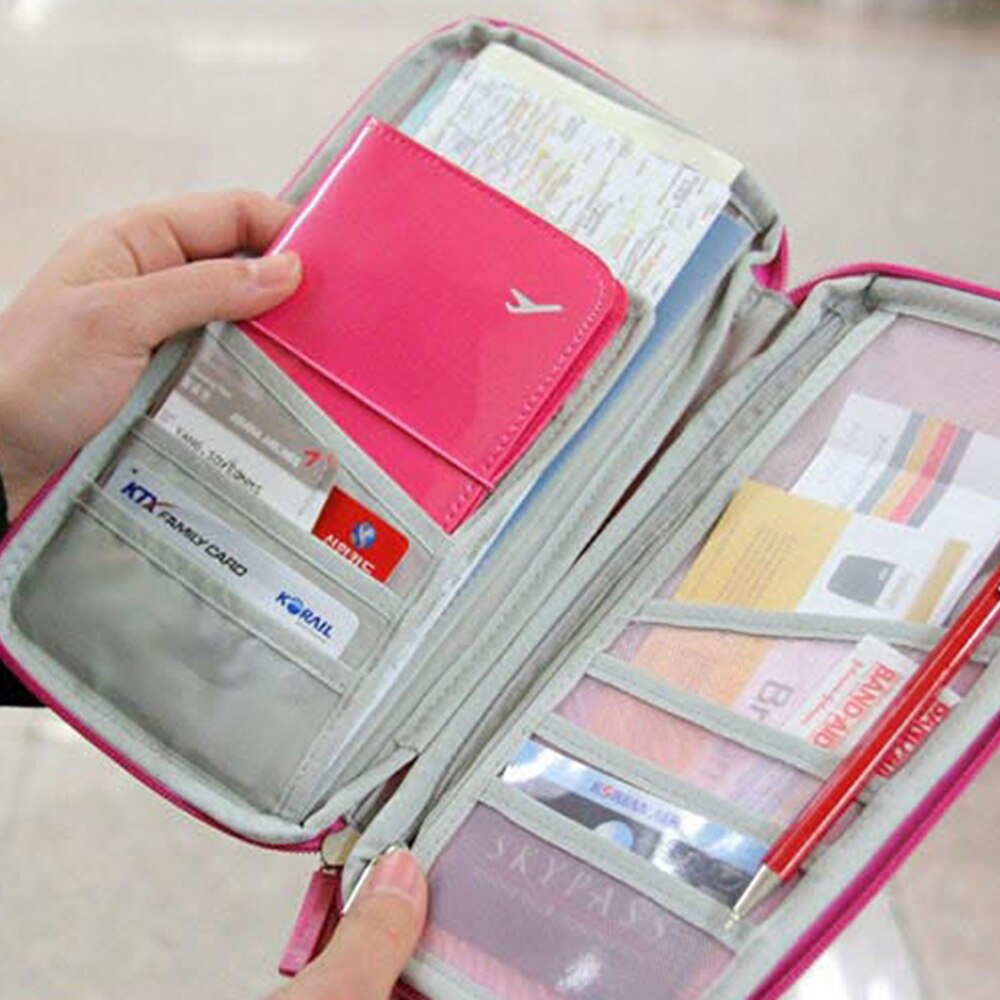 Accesorios de viaje bolsas de almacenamiento cartera para pasaporte tarjetas de identificación para crédito porta Tickets cartera Multicolor bolsa Oxford PA640638
