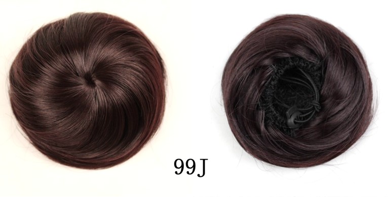 Vreugde &amp; Beauty 16 Kleur Krullend Chignon Hittebestendige Synthetische Clip In Hair Extensions Diameter 12 Cm Voor Vrouwen: #99J