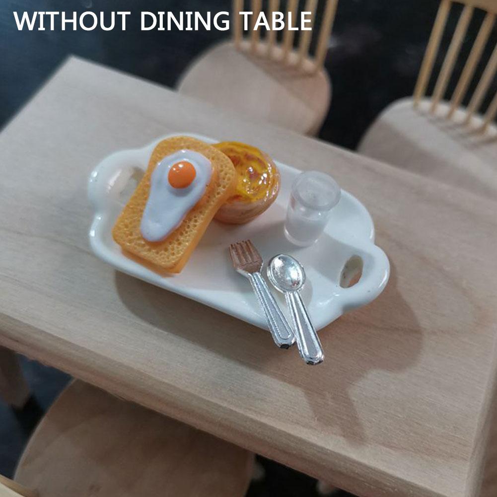 1:12 Simulatie Koffie Brood Ontbijt Set Ontbijt Lade Miniatuur Voedsel Nie Props Diy Keuken Speelgoed