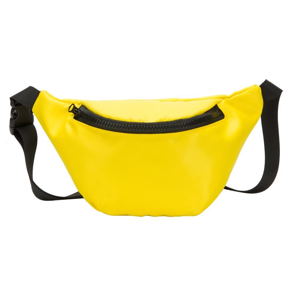 Novo Cinto saco Da Cintura Peito Soulder Bolsas Cinta Fivela Moda Zíper Da Bolsa Da Moeda Da Forma travesseiro Nylon Carteira Pacote de Lanche de banana: Amarelo