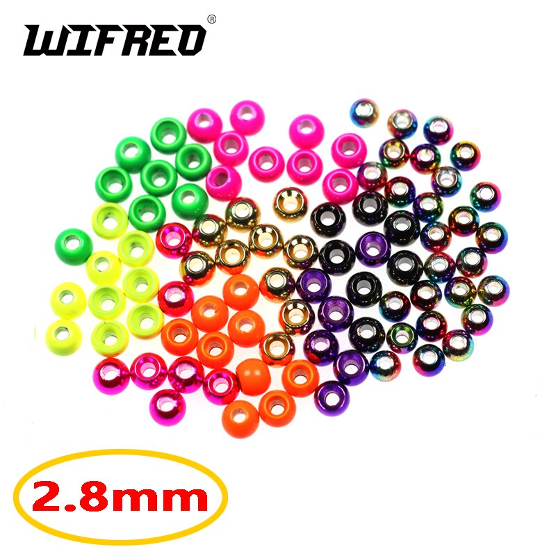 Wifreo 20PCS 2.8mm 7/64" Fly Tying Brass Beads Beadhead Nymph Stonefly Streamer Fly Tying Weighted Head FL Orange Rainbow Golden
