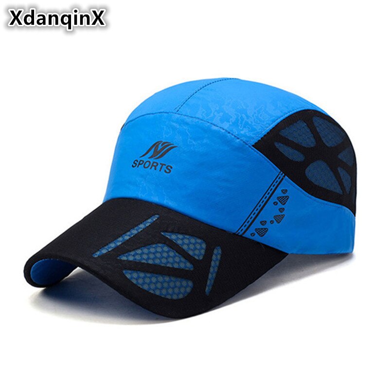 Xdanqinx sommerstil mænds ventilerende baseball caps justerbar størrelse solhat til kvinder snapback mesh åndbar kasket