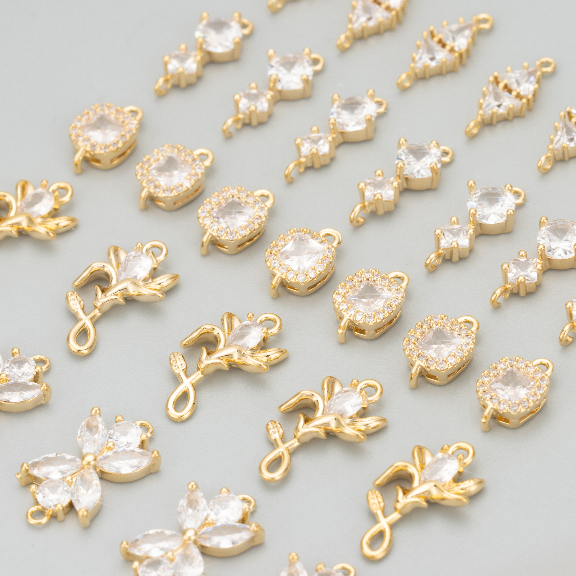 GUFEATHER MC73, accesorios de joyería, chapado en rodio de oro de 18k, sin níquel, cobre, circonita, fabricación de joyas, dijes, colgantes diy, 10 unids/lote