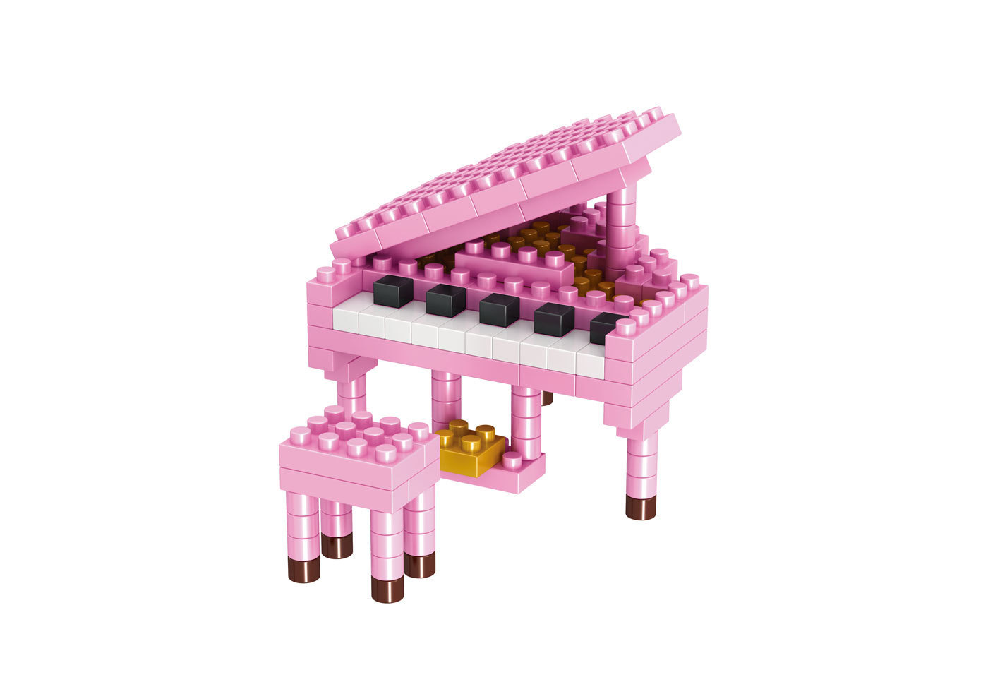 De MOC Muziekinstrument Bouwstenen Muziek Serie ABS Plastic Mini Piano Gitaar DIY Assemblage Bouwstenen Kinderen E: violet