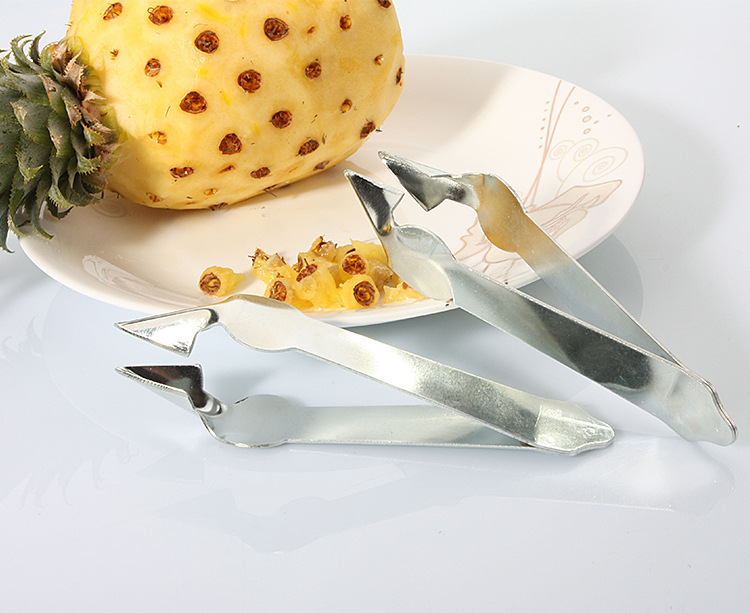 1pc køkkengadget rustfrit stål ananaskniv dobbeltsidet ananas ananas skæremaskiner ananas øje frø skære klip  kx 141