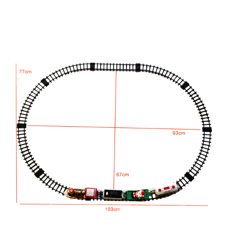 Speelgoed Trein Set Met Lichten En Geluiden, Kerst Trein Set, ronde Vorm Railway Tracks Voor Rond De Kerstboom Batterij Opera