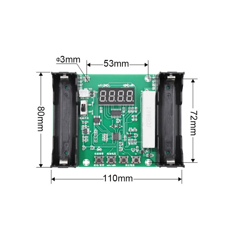 Battery Capacity Tester MAh MWh for 18650 Lithium Battery Digital Measurement Lithium Battery Detector Module: Default Title