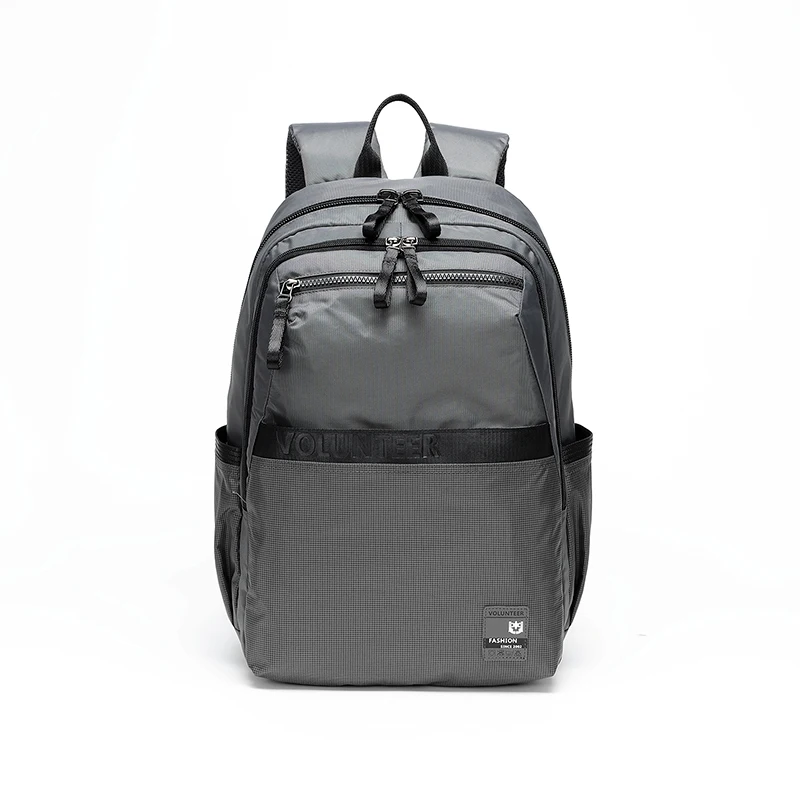 Zaino volontario per uomo 2023 Nuovo pendolare da viaggio casuale Solido di grande capacità Multi-tasca Borsa da uomo impermeabile per esterni 1807-01: Grigio