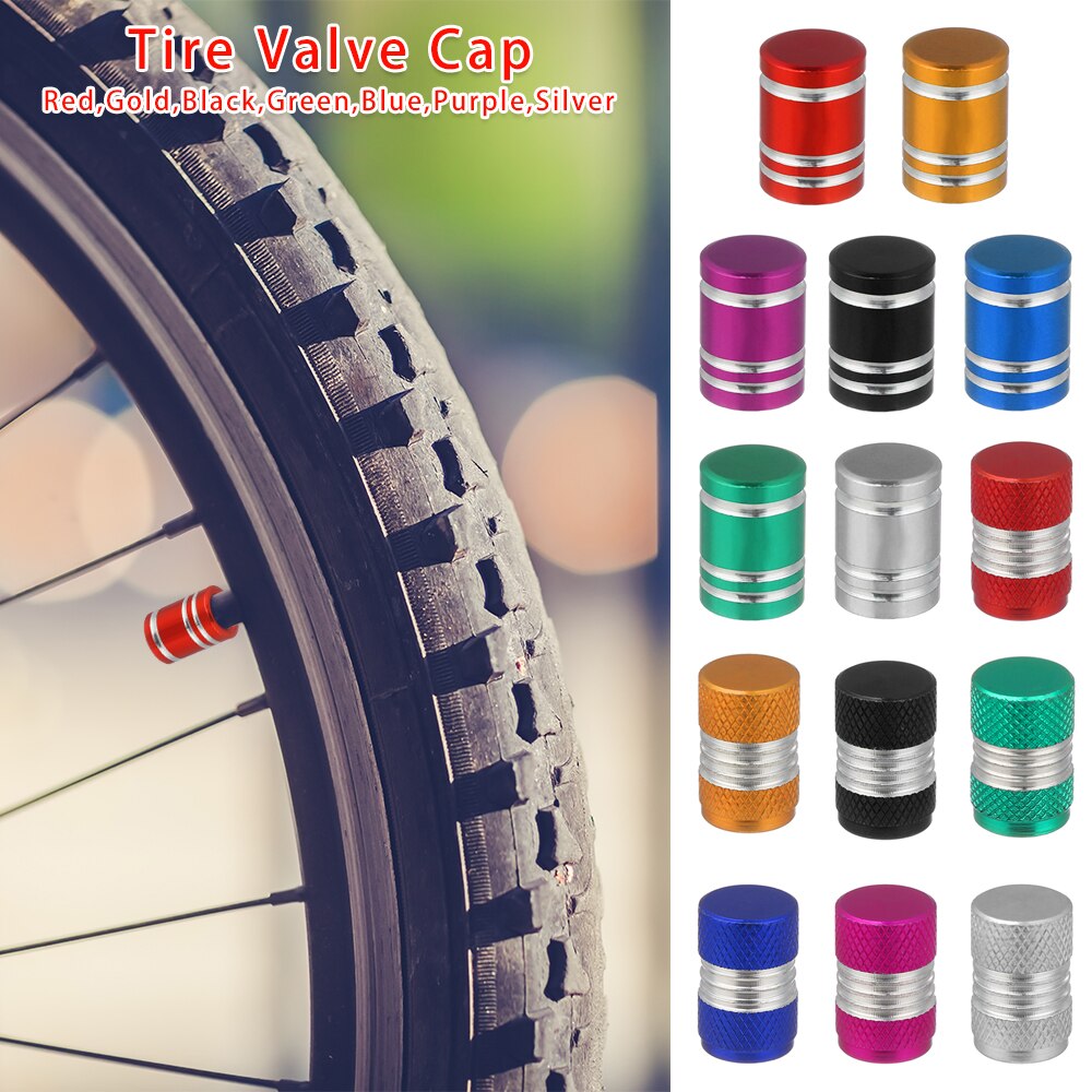 5pcs Universal Bike Valve Caps Dustproof Aluminum Alloy Schrader Valve Caps Motorcycles Trucks Cars Bikes
