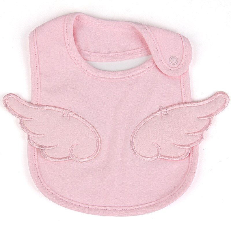 Cotton Embroidery Angel Baby Bib Baby Bib Baby Bib Cotton Baby Saliva Towel Absorbent Towel: pink