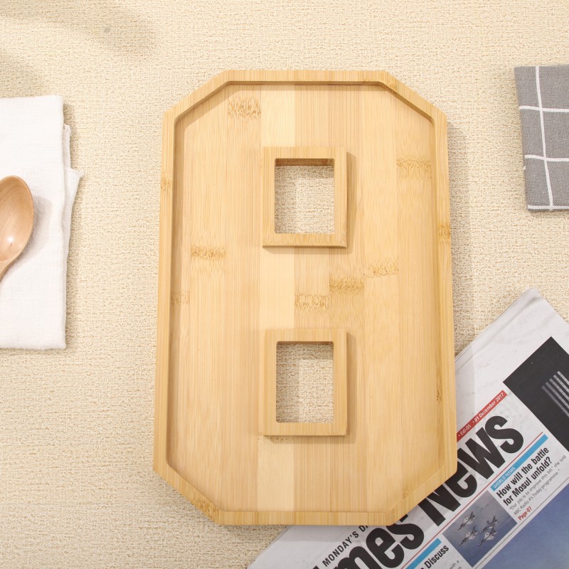 Wooden Digital Tray Home Party Birthday Party Decoration Dessert Plate Fruit Vegetable Cheese Platter Kitchen Cooked Food Plate: Yellow