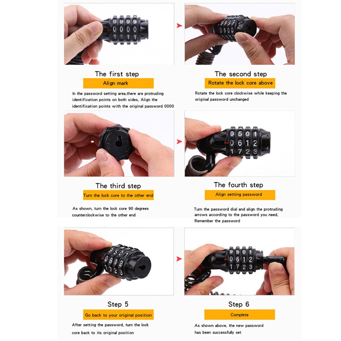 Bike Locks Cable Mini Cycling Combination Bicycle Locks Portable Anti-Theft 4-digit Travel Luggage Locks Helmet Locks