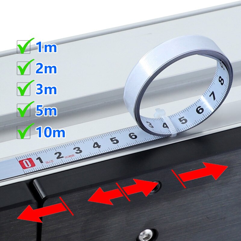 Miter Track Tape Measure Self Adhesive Metric Steel Ruler Miter Saw Scale For T-track Router Table Saw Band Saw Woodworking Tool