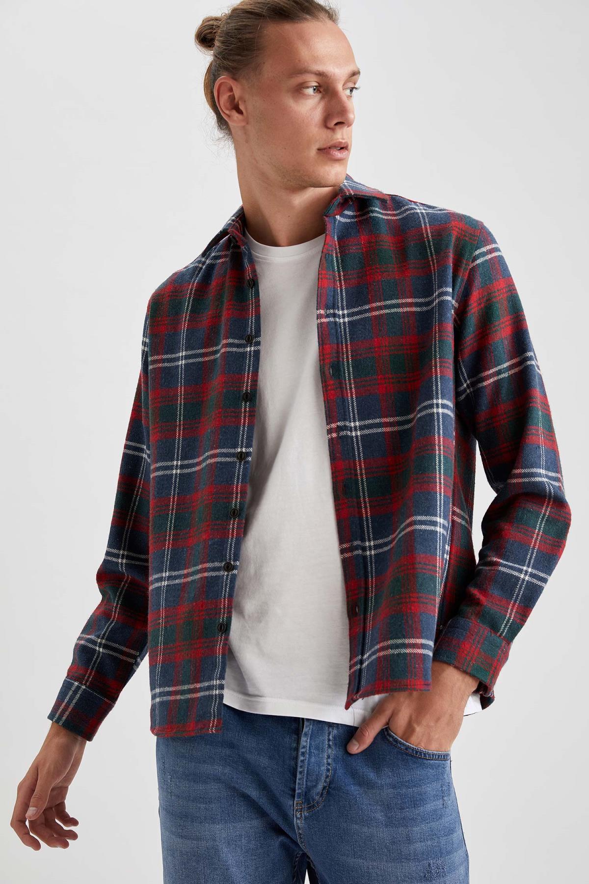 DeFacto homme manches longues Shirt-S9559AZ20CW: Rouge / XXL