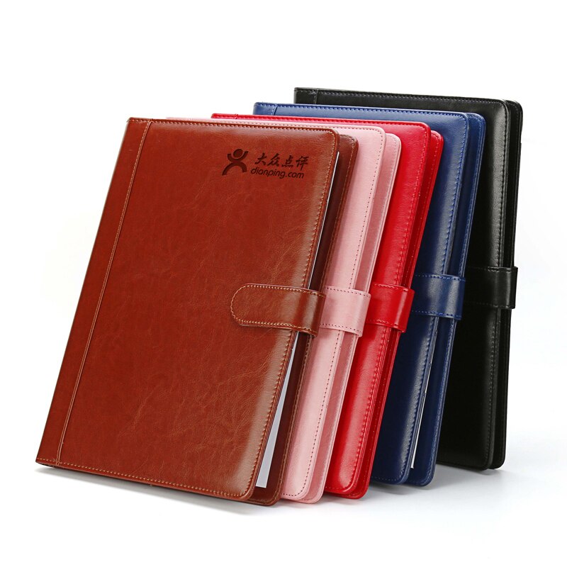 PU leather portable file folder a4 portfolio brief case coference folder document organizer with clip 1300