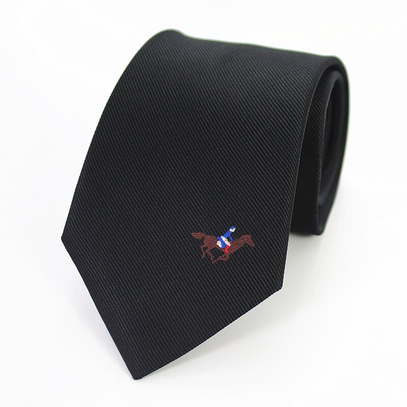 JEMYGINS – cravate en soie naturelle pour hommes, 8cm, logo fait à la main, multicolore, , jacquard, robe de soirée: Equestrian