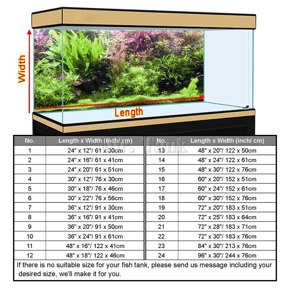 Custom Size Aquarium Background Poster With Self-Adhesive Water Plants PVC Fish Tank Decoration Accessories Landscape Wallpaper