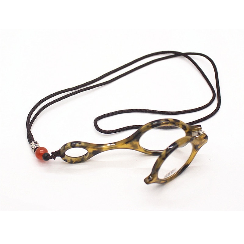 Zilead – lunettes de lecture rétro pour femmes, pendentif pliable, Portable, collier rond, presbytie, hypermétropie