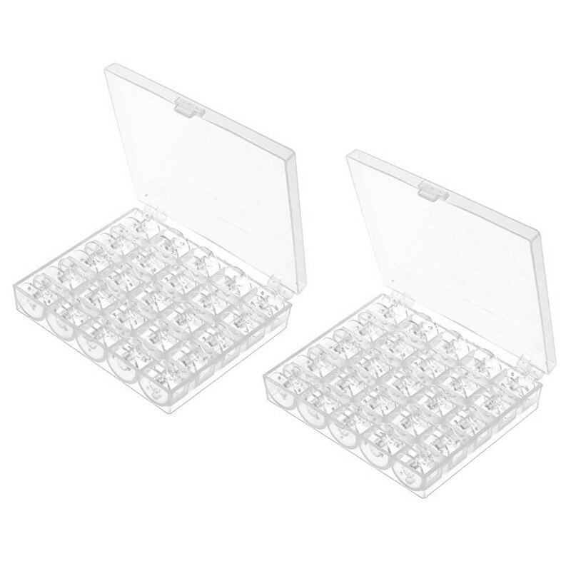 50 Pcs Sewing Machine Bobbins with Case for Brother Singer Janome Kenmore: Default Title
