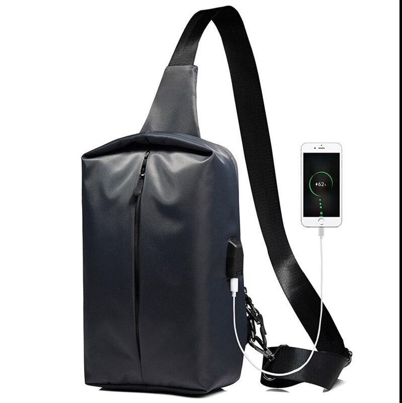 Youse heren crossbody tassen oxford sport schoudertas reis waterdichte zwarte voor jongens een schouder rugzak student school universiteit: Grijs