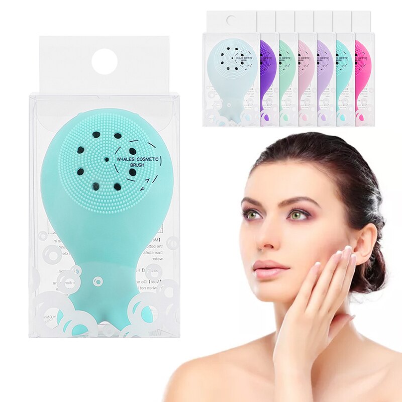 1pcs Silicone Small Whale Wash Brush Whale Cleansing Brush Cleansing Instrument Clean Nose Brush Cleansing Tool