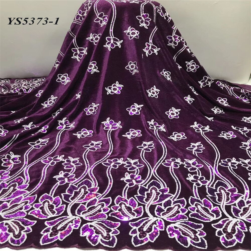 stil frauen hochzeit Lila farbe französisch spitze samt Party kleid tuch 5 Meter: 1
