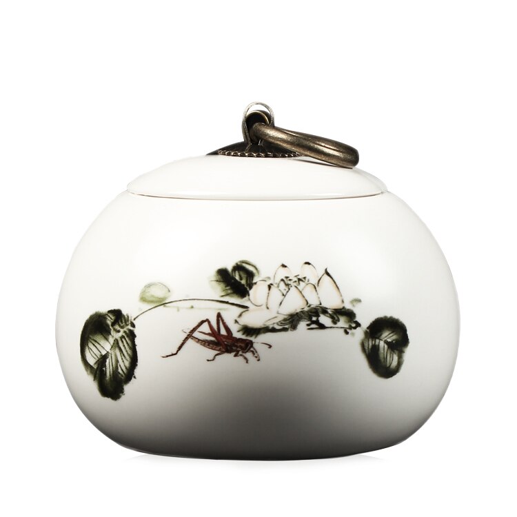 china Tea Caddy Tea Sugar Coffee Beans Jars Ceramic Tea Canister Kitchen Storage Bottle & Jars Sugar Bowl Storage Tank Spice Jar: bajiao