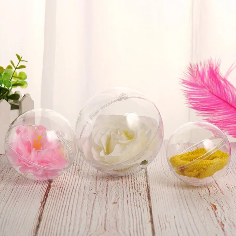 1pcs 20cm Acrylic Transparent Ball Clear Plastic Ball for Wedding Candy Box Favors Bag Year Christmas Tree Decor