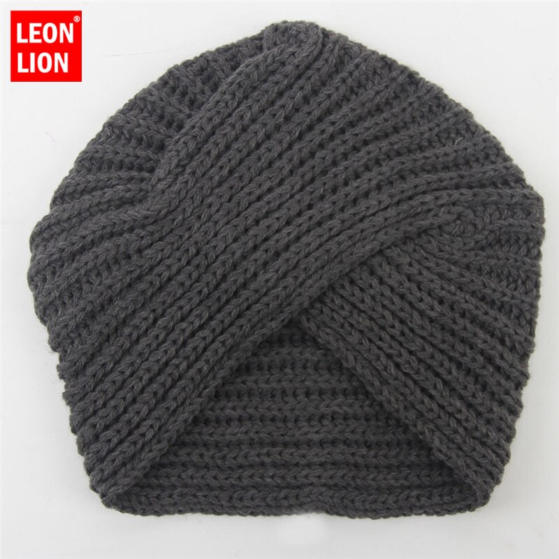 Vinter cap strik turban cross kvinders vinter varm strik turban cross twist hår wrap solid afslappet skullies beanies hat