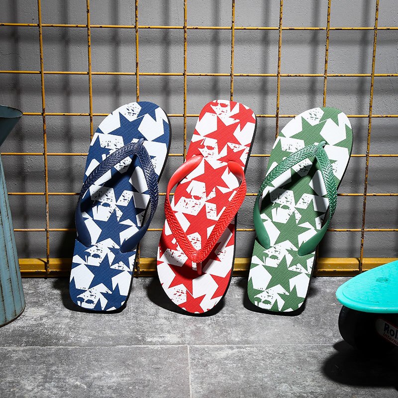 Märke män flip flops sommar strandsandaler tofflor för män halkfria slip-on flats skor män plus size 40-45 sandaler pantufa