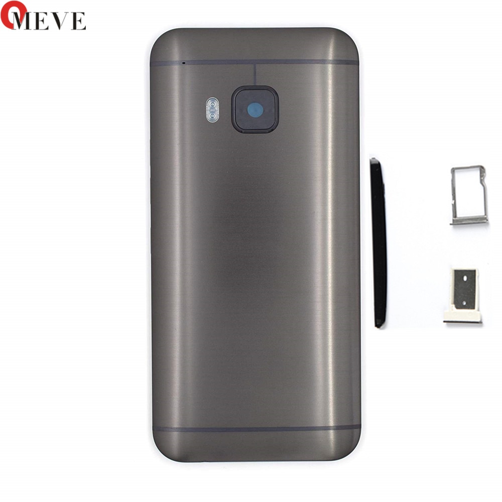 4 in 1 originele metalen achterklep voor htc one  m9 batterijklepje aan de achterkant met bovenklep + sim-lade + sd-tf-lade + zijknoppen