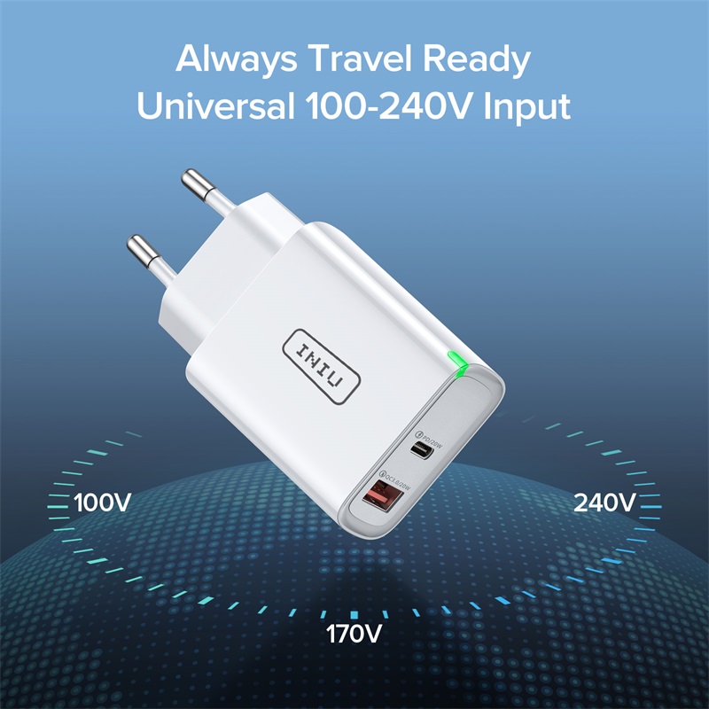 INIU – chargeur USB type-c 20W PD 3.0 QC4.0, charge rapide, pour téléphone iPhone 13/12/11 Pro Max, Samsung S21, Huawei, Xiaomi