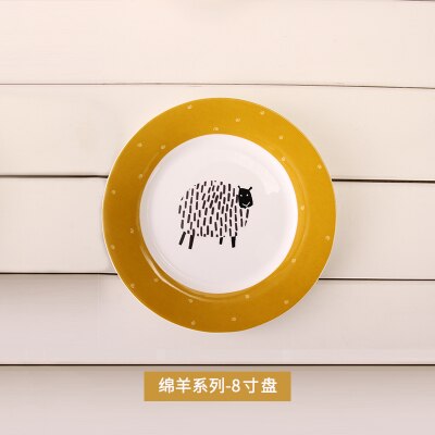 Western service fad bøf salat frugt tallerken stor skive britisk fin porcelænshund dessert tallerkener: 8 tommer plade 3