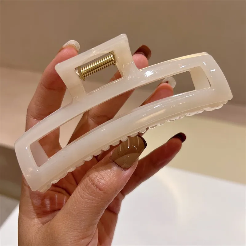 butikk, overdimensjonerte akrylhårklo krabbehårspenner i massiv plast til kvinner, butikk haihårspenner, hårtilbehør til jenter