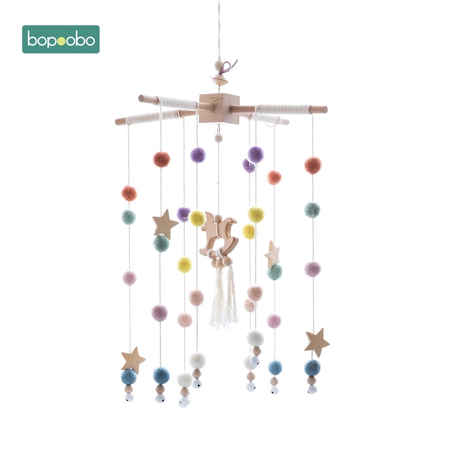 Bopoobo Baby Mobiele Opknoping Rammelaars Speelgoed Wind-Up Music Box Hanger Diy Opknoping Babybedje Mobiele Bed Bel Speelgoed houder Arm Beugel: Horse Set