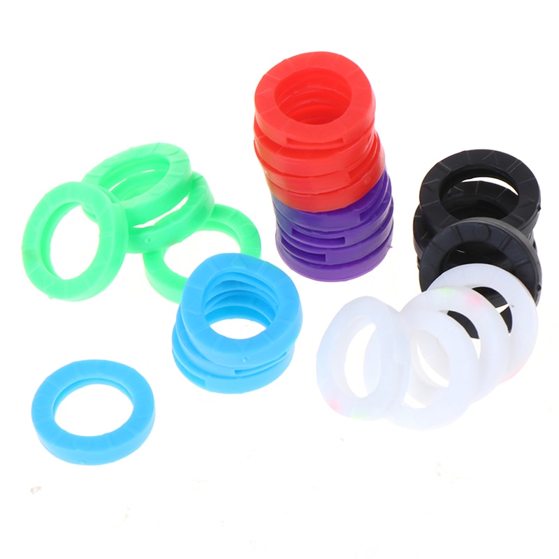 24/32pcs Round Soft Silicone Hollow Multi Color Rubber Soft Keys Locks Cap Key Covers Keyring Elastic Case