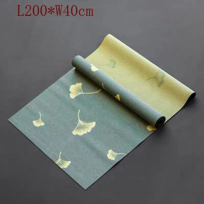 Linnen Tafelloper Slat Mat Chinese/Japanse Stijl Kung Fu Thee Decor Waterdichte Theeceremonie Theewaar Accessoire: E