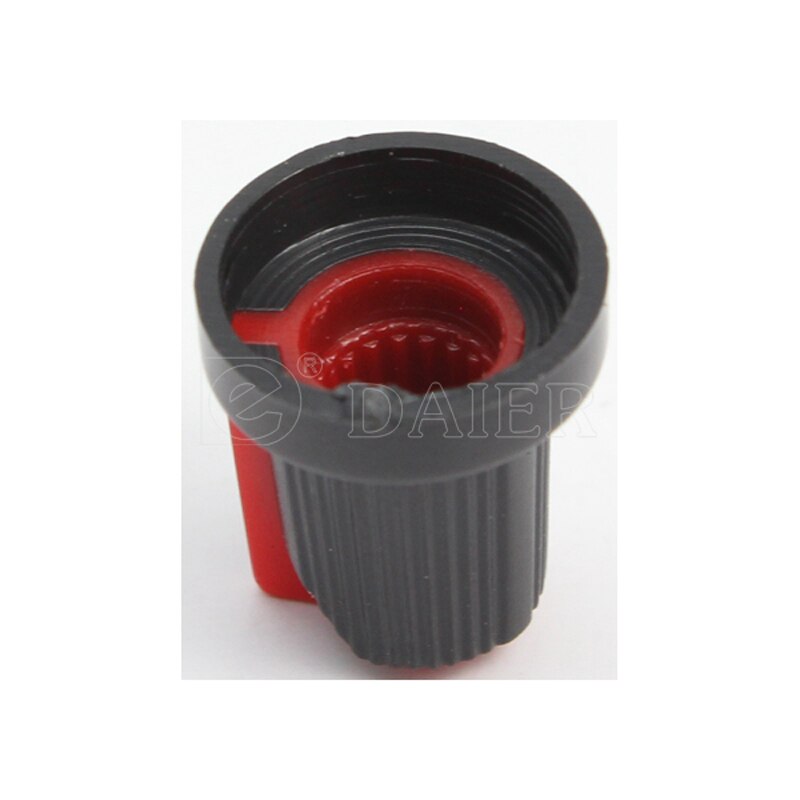 10pc gitarrdelar plastknopp med 18 tänder räfflade skaft hål diameter 6mm roterande potentiometer lock volymkontroll rattar 15 x 17