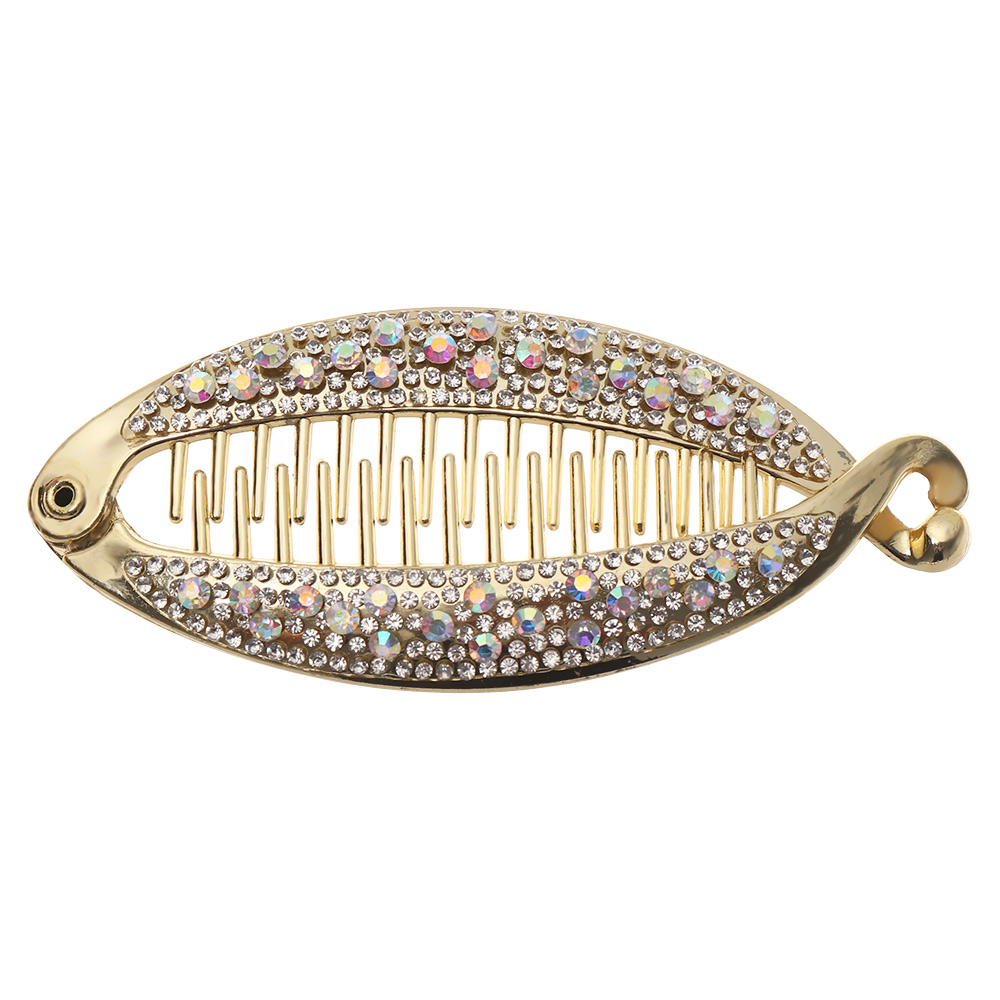 1PC Vintage Unisex Lazy Banana Combs Stretchable Metal Hairclip Head Massage Stretchable Comb Hair Styling Tool Acces: 1